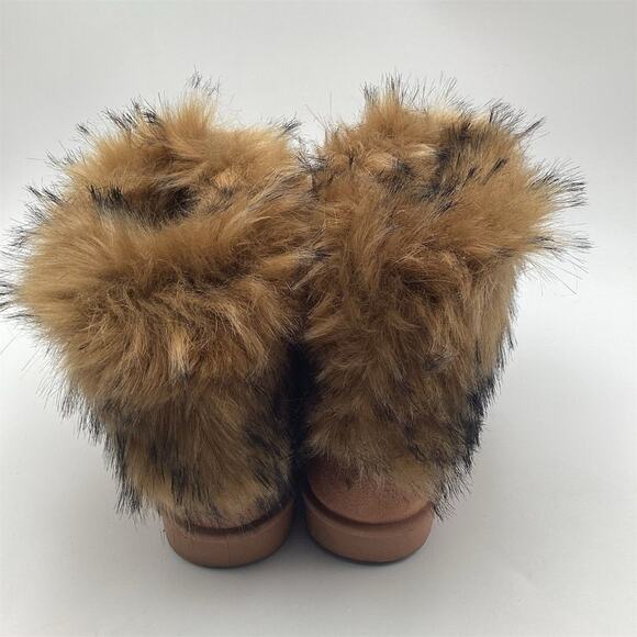 Mata Women's Black Faux Fur Winter Booties Size 9 Round Toe Flat - Picture 5 of 11